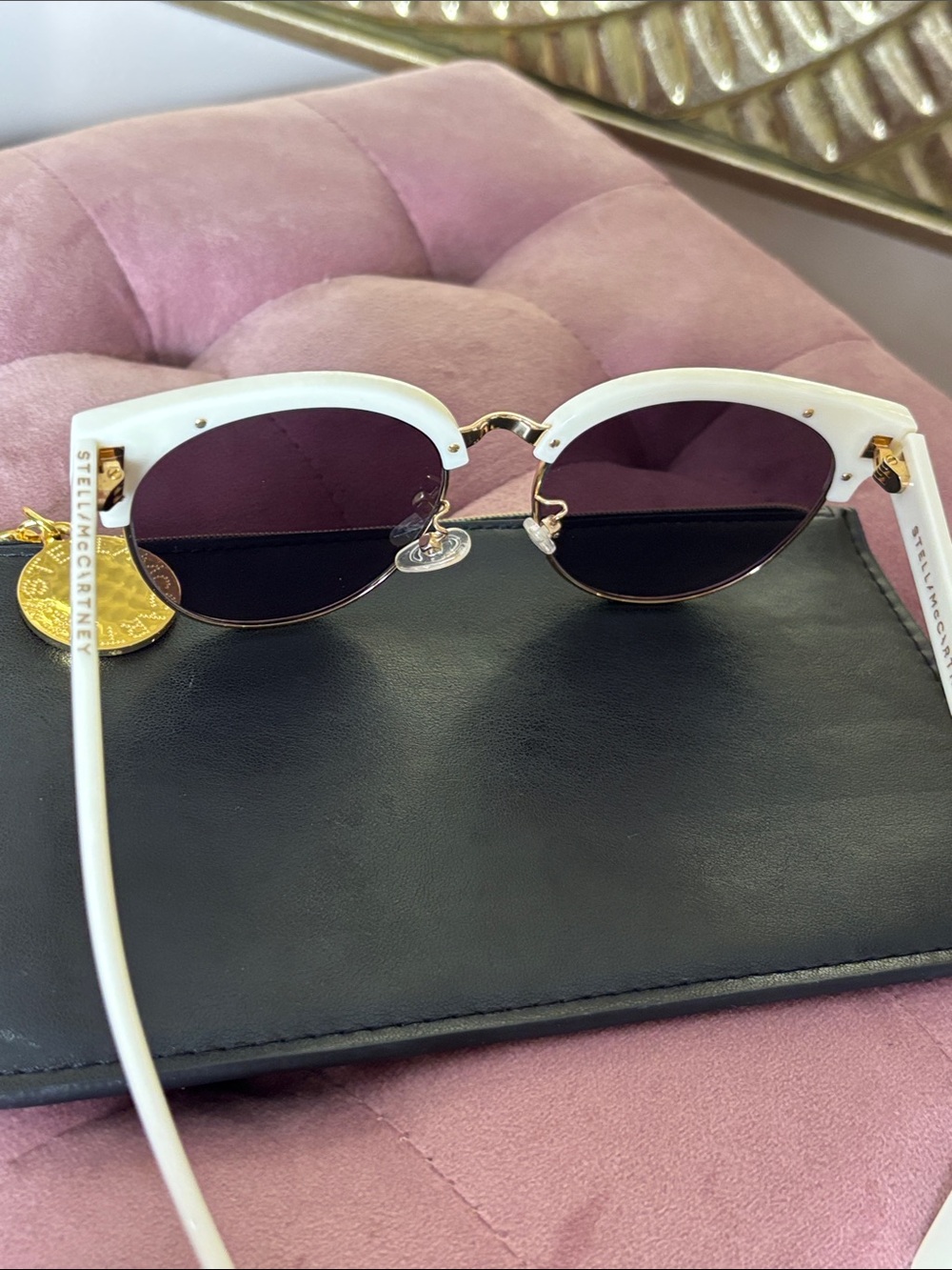 Authentic Stella McCartney Sunglasses with Navy Lenses and Gold Accents - Picture 8 of 8